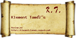 Klement Tamás névjegykártya